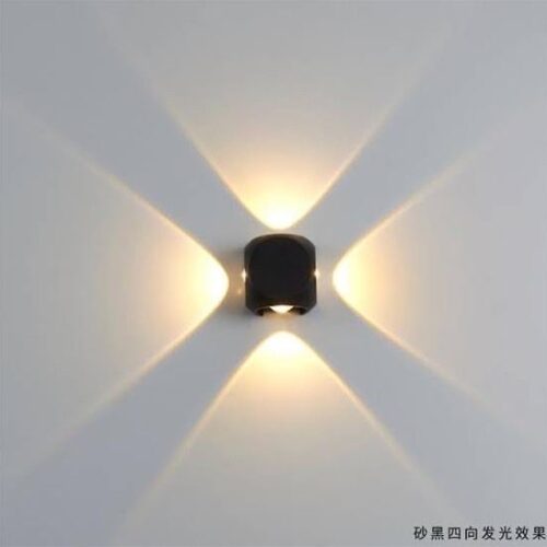 4-Way Round LED Wall Light Outdoor Décor