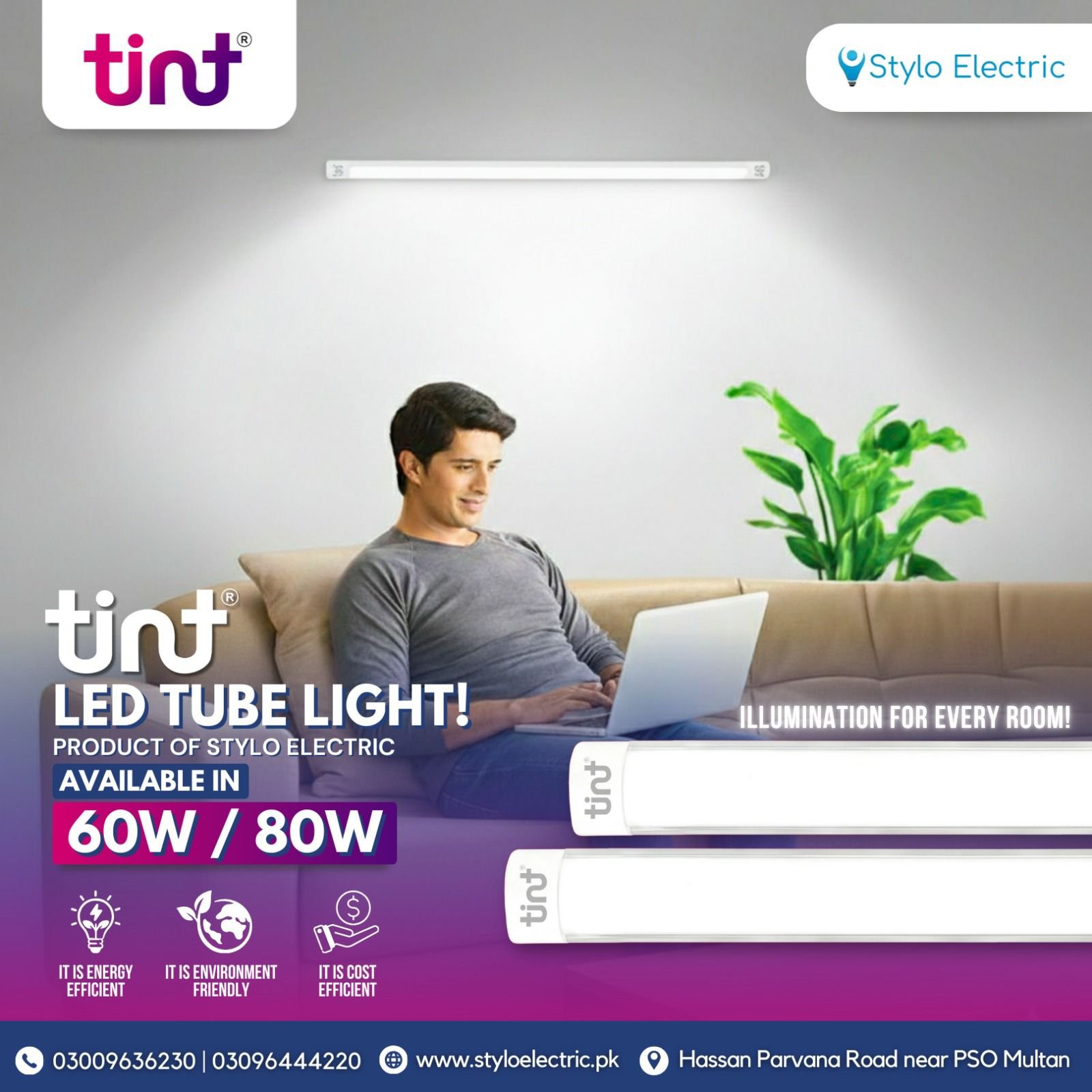 LED Tube Light – 20W, 40W, 60W, 80W, Energy-Efficient, Bright Illumination
