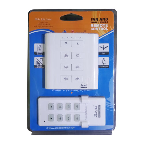 4 Gang Remote Switch with Dimmer – Control Four Lights & Fan