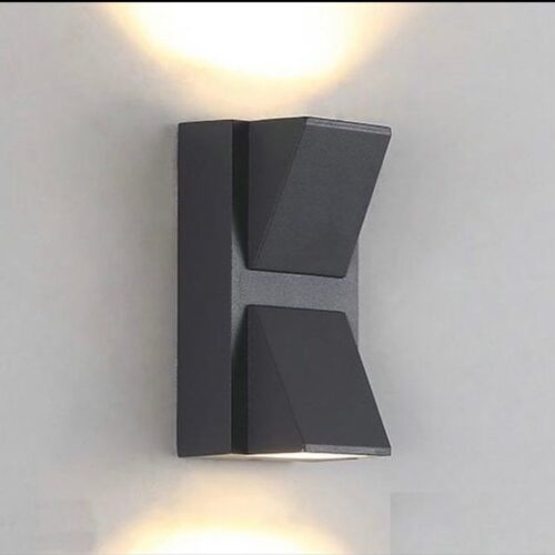2X3W Up-Down LED Wall Light – IP65 Waterproof, Black Metal, Warm White
