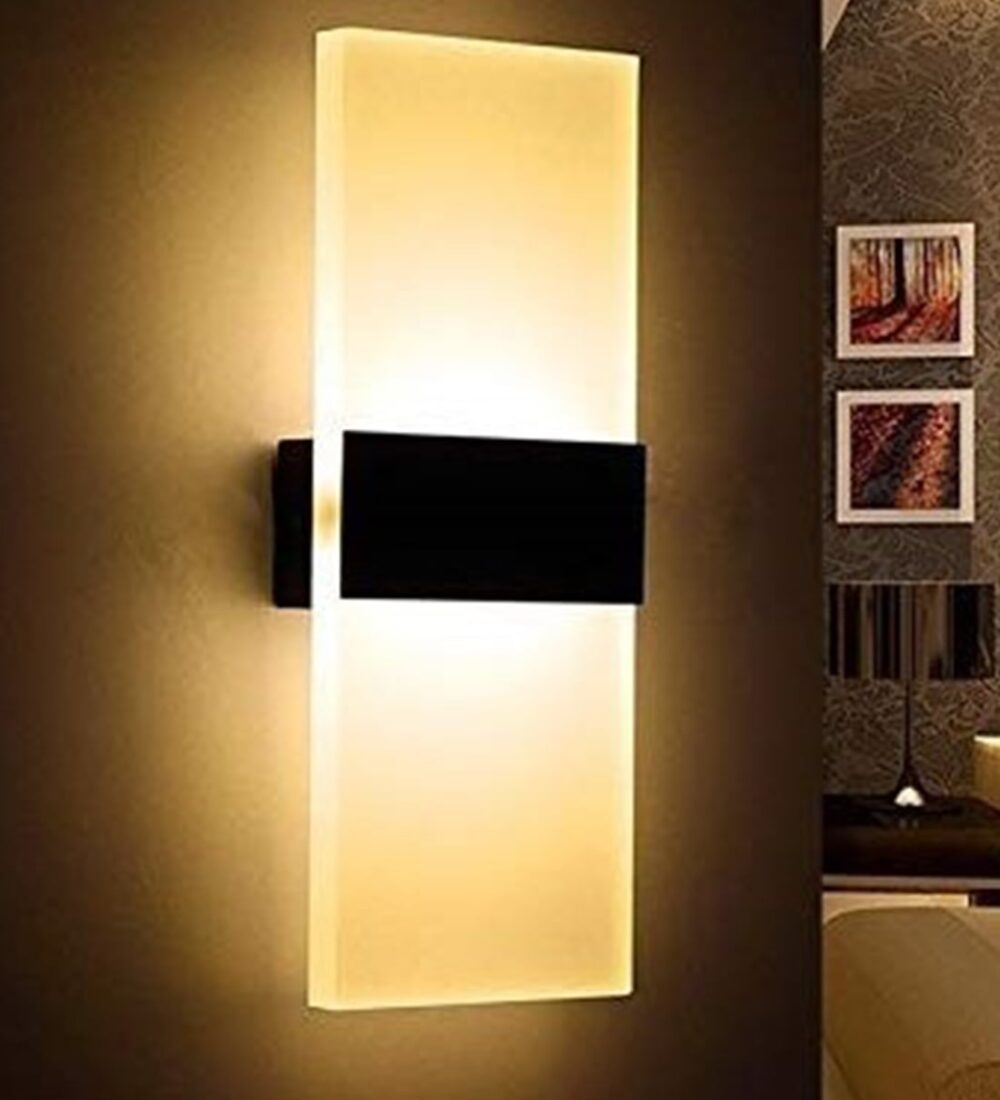 Modern Wall Sconces Set of Two, Led Wall Light 10w, 6000k White Light Up Downlight, Hardwired Acrylic Wall Light Lighting, Suitable for Living Room Corridor Bedside