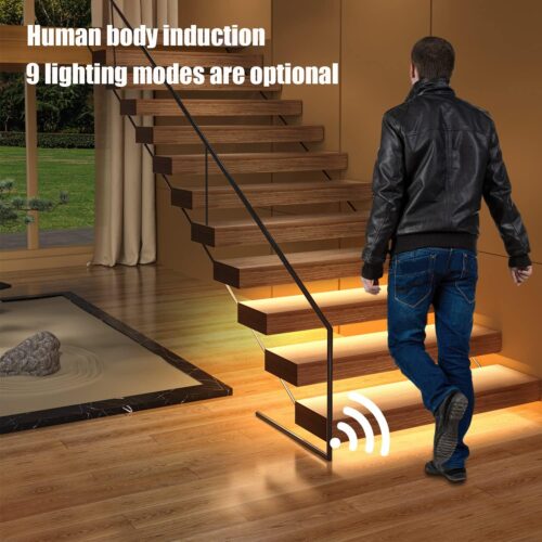 Motion Sensor Stair Light Controller SSL-5628, 9 Modes Adjustable for Up to 28 Steps