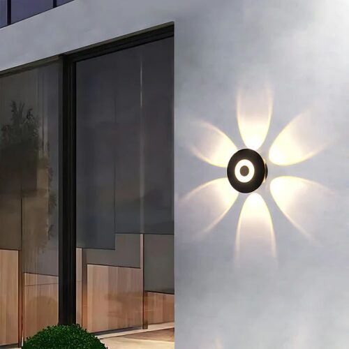 6-Way Round LED Wall Light – Modern Indoor/Outdoor Lighting Fixture