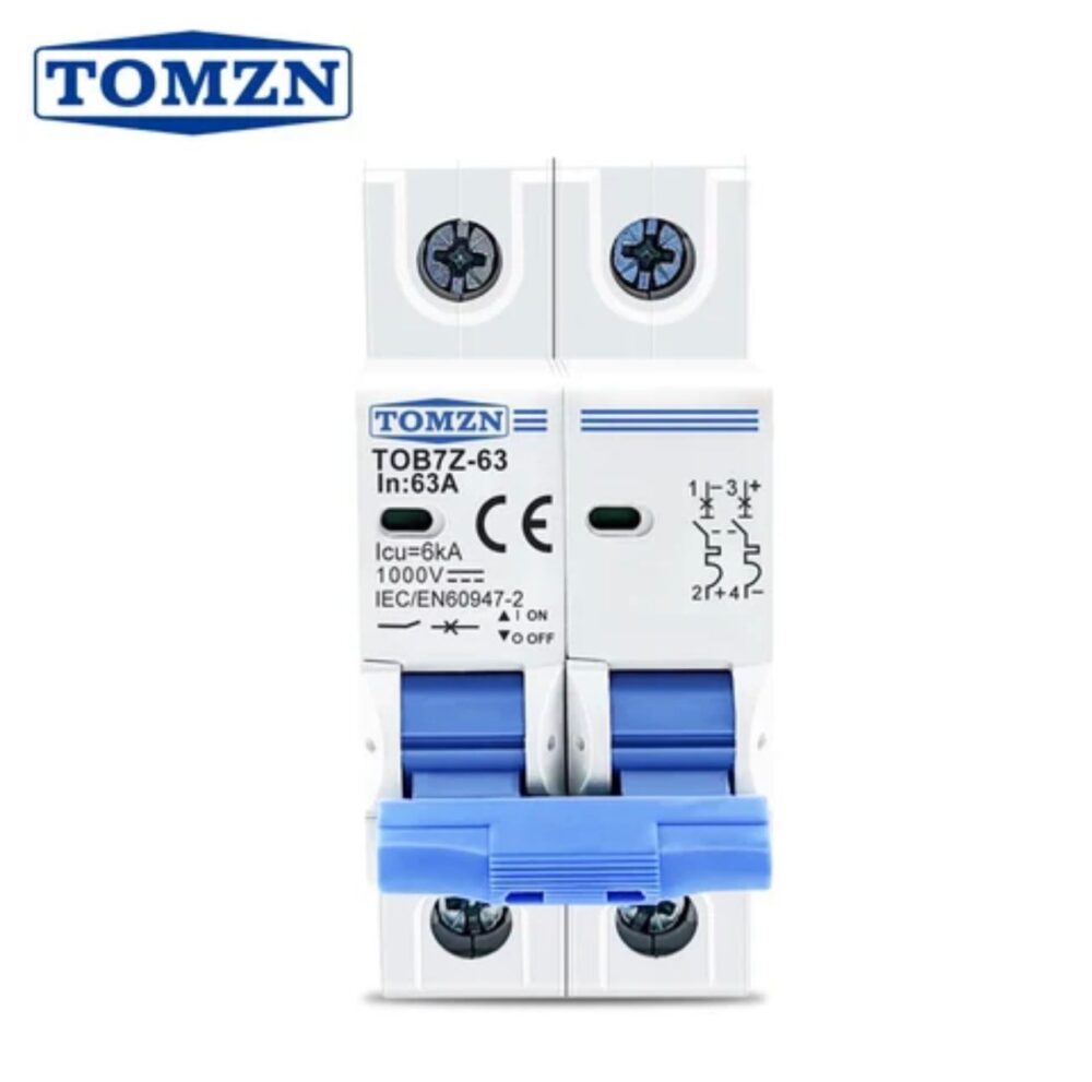 Tomzn 2-Pole 63A DC Circuit Breaker front view