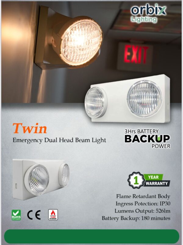 Emergency Twin Head Beam