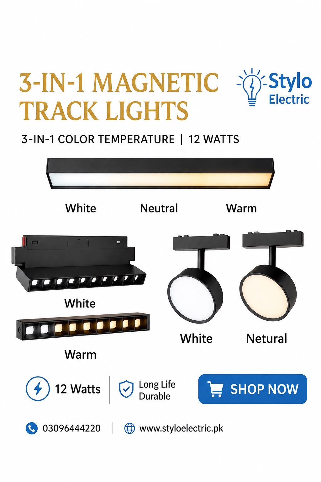 Magnetic Track Lights 3in1 | Avaliable in Pakistan