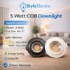 COB INSHI LIGHT 5WATT BLACK/WHITE