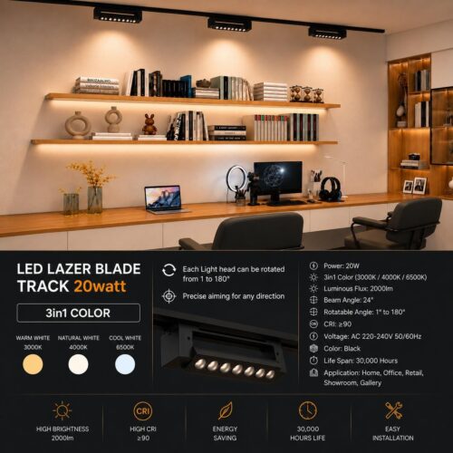 LED Linear Track Bar Black