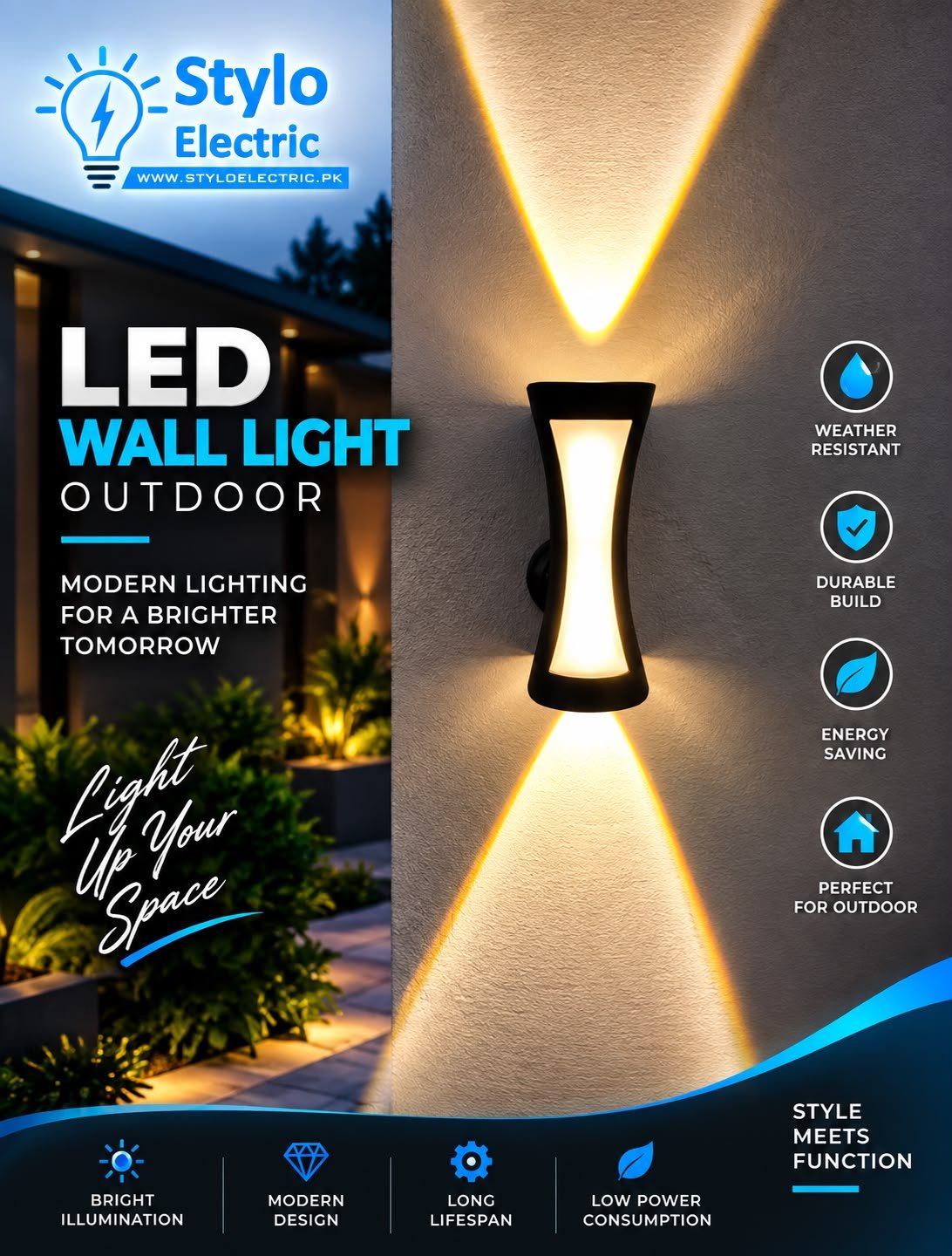 Modern Up & Down 1+1 Side Wall Light